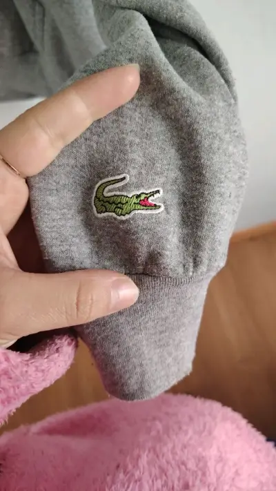 Polerón con capucha gris Lacoste para hombre - miniatura 3