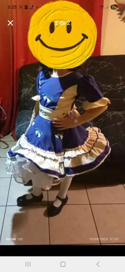 Vestido de huasa para nmorado con detalles bordad - miniatura 2