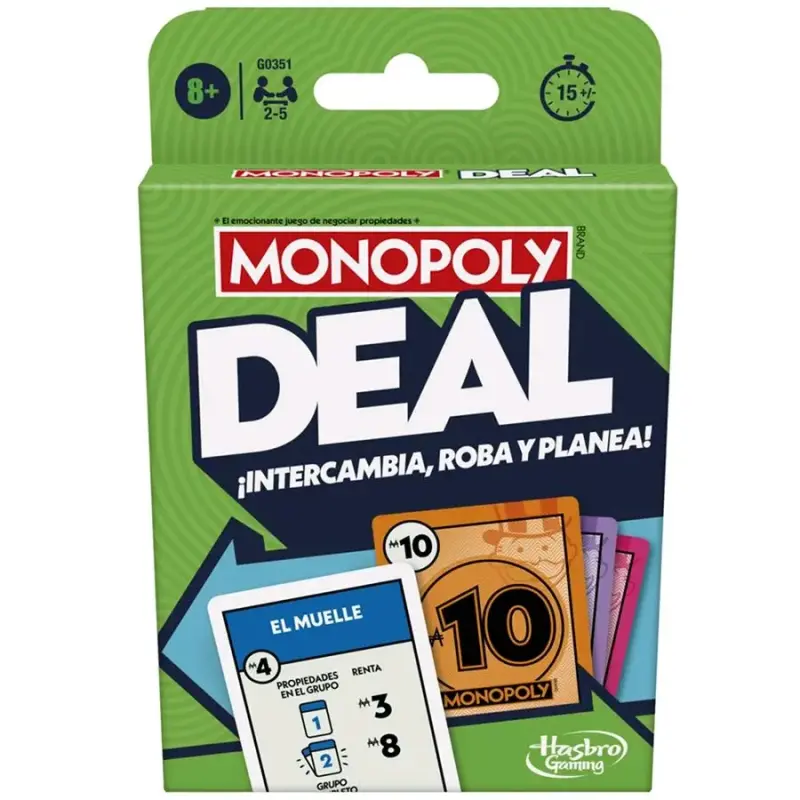 Juego de cartas Monopoly Deal de Hasbro - 1