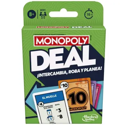 Juego de cartas Monopoly Deal de Hasbro - miniatura 1