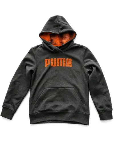 Polerón con capucha Puma gris oscuro y naranja - miniatura 1
