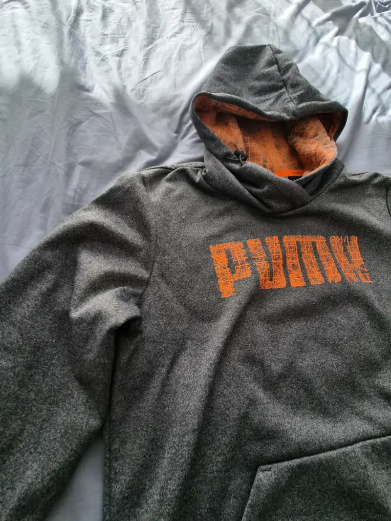Polerón con capucha Puma gris oscuro y naranja - 3