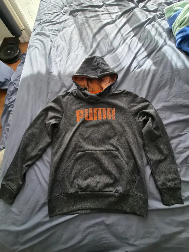 Polerón con capucha Puma gris oscuro y naranja - 4