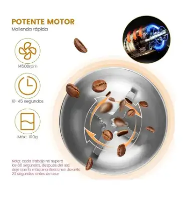 Molino de Café Eléctrico de Acero Inoxidable - miniatura 3