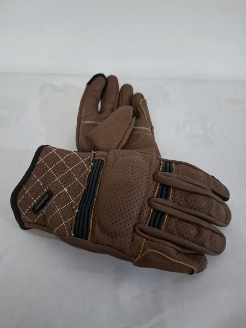 Guantes de cuero marrón motocicleta Kore Seventy - 2