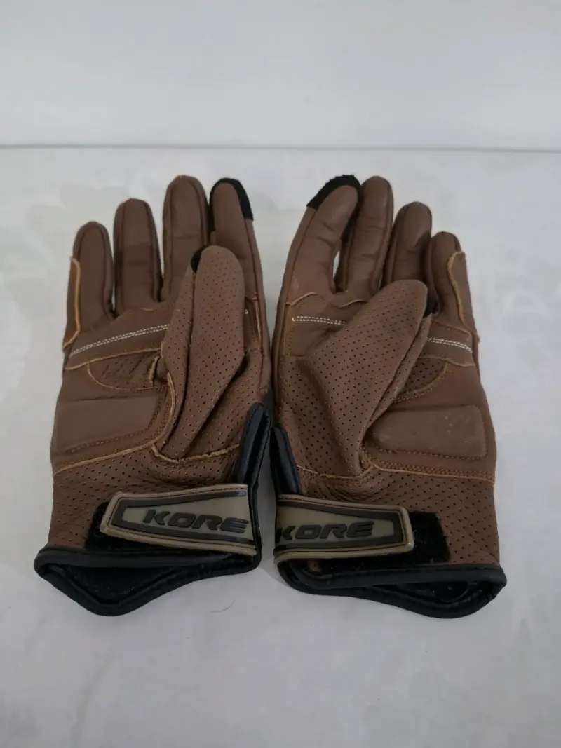 Guantes de cuero marrón motocicleta Kore Seventy - 3