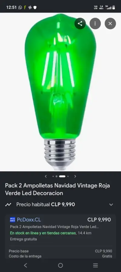 Pack 10 ampolletas LED de colores para decoración - miniatura 5