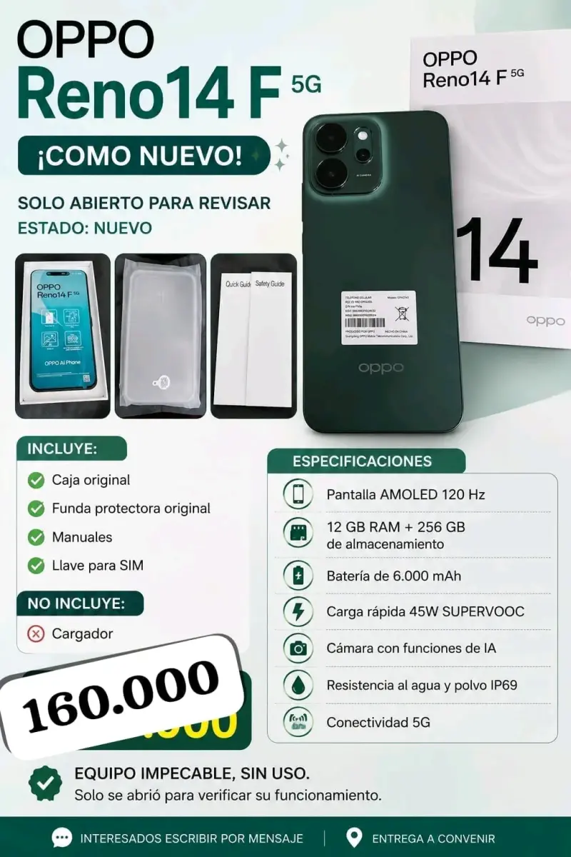 Smartphone OPPO Reno14 F 5G como nuevo - 1
