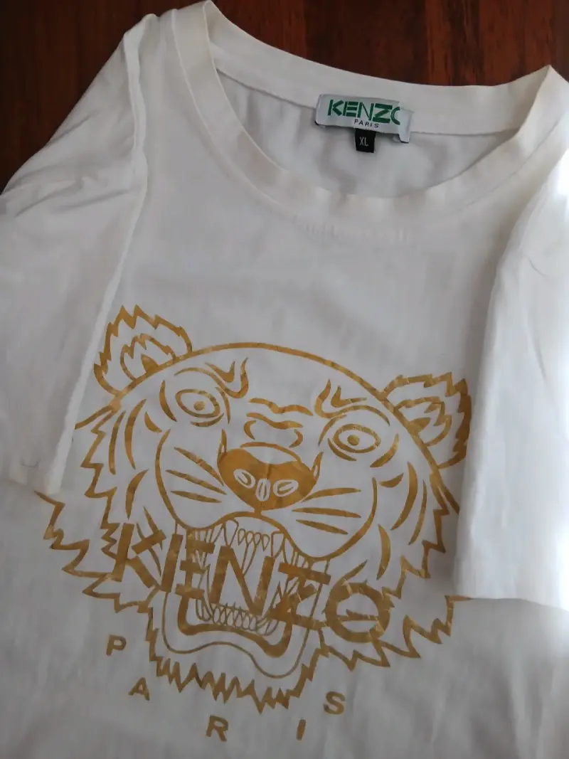 Polera blanca Kenzo con diseño de tigre - 1