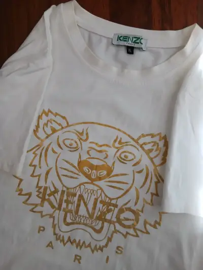 Polera blanca Kenzo con diseño de tigre - miniatura 1