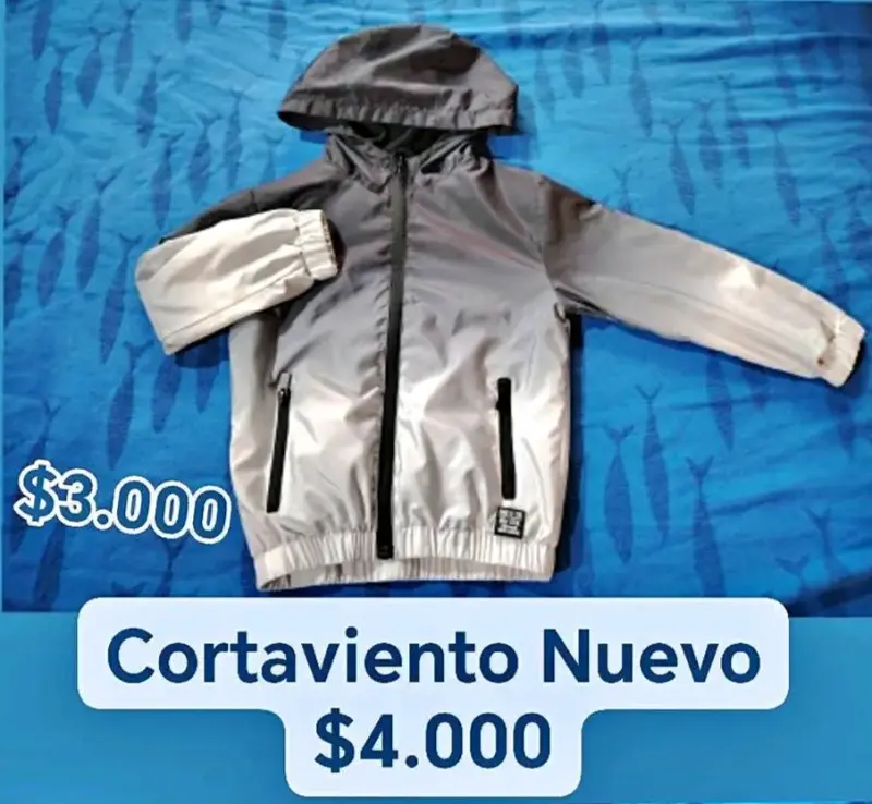 Cortaviento Plateado Unisex Nuevo