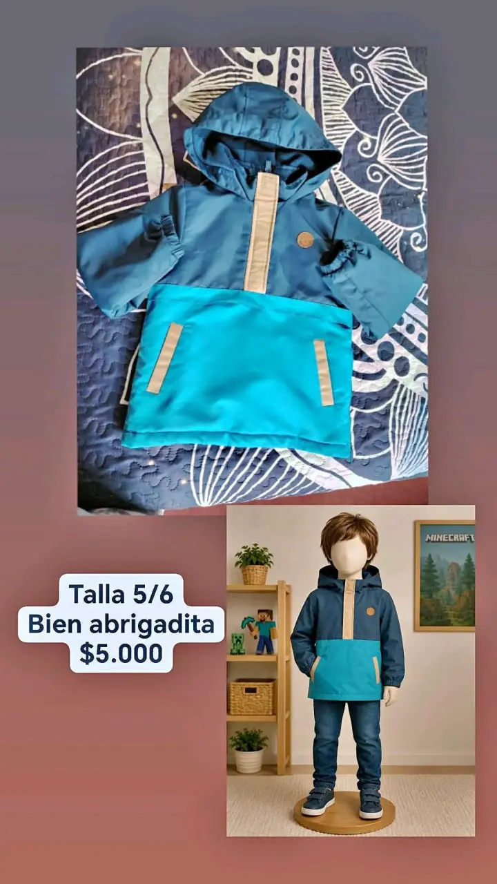 Chaqueta impermeable para niño talla 5/6