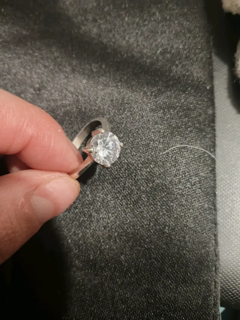 Anillo18 + aros de plata con circonita brillante - 3