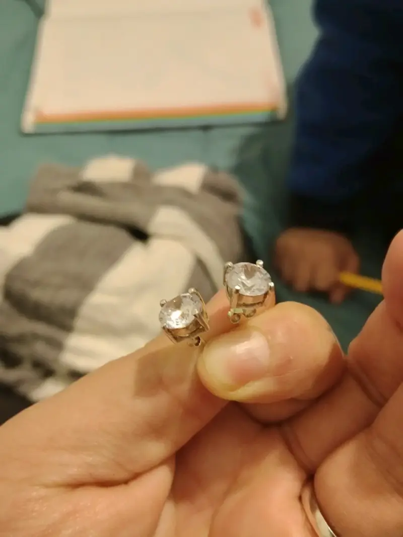 Anillo18 + aros de plata con circonita brillante - 6