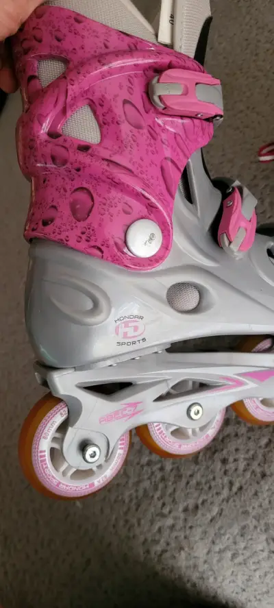 Patines en línea gris y rosa marca HONDAR - miniatura 4