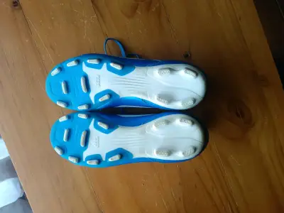 Zapatillas de fútbol Adidas azules para niños - miniatura 2