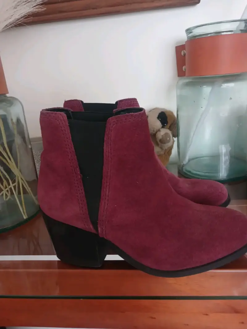 Botines de cuero animal print y gamuza - 2