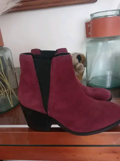 Botines de cuero animal print y gamuza - miniatura 2
