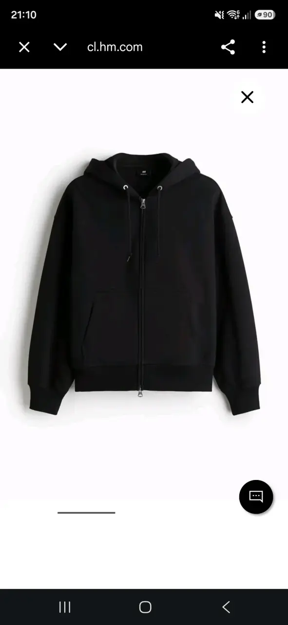 Polerón negro con capucha H&M unisex - 1