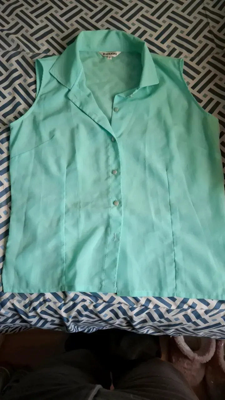 Blusa sin mangas verde menta Baglioni