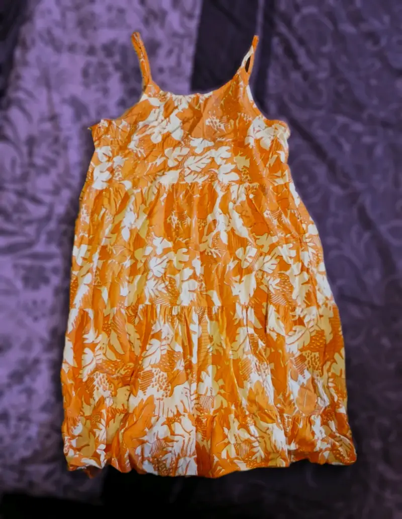 Vestido veraniego estampado floral naranja - 2