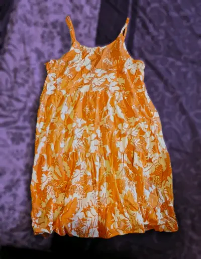 Vestido veraniego estampado floral naranja - miniatura 2
