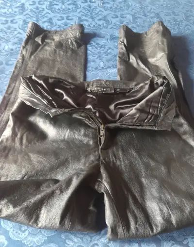 Pantalon de cuero natural negros marca  Index - miniatura 2