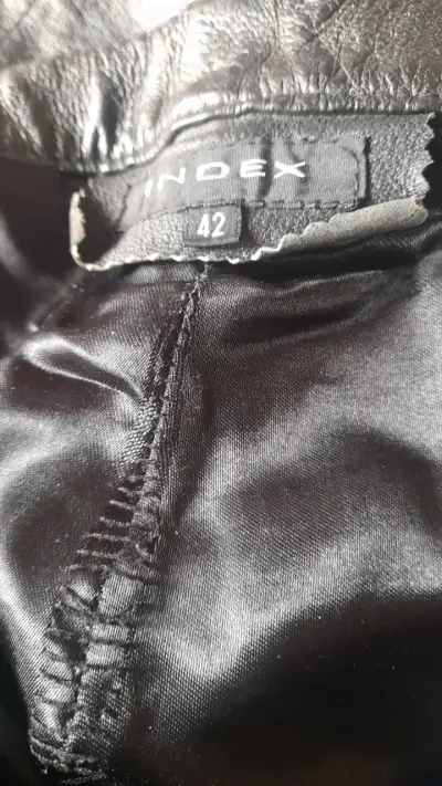 Pantalon de cuero natural negros marca  Index - miniatura 3