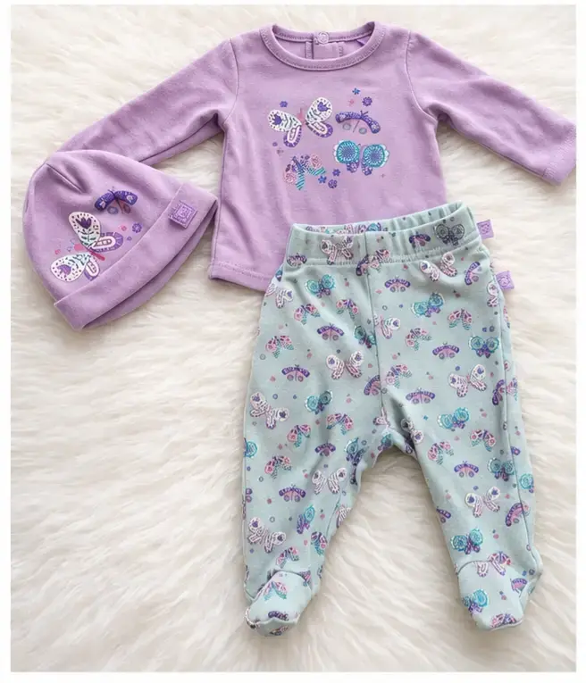 Conjunto de ropa para bebé con estampado de mariposas - 1