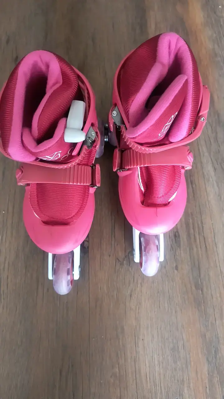 Patines en línea ajustables para niños color rosa - 3