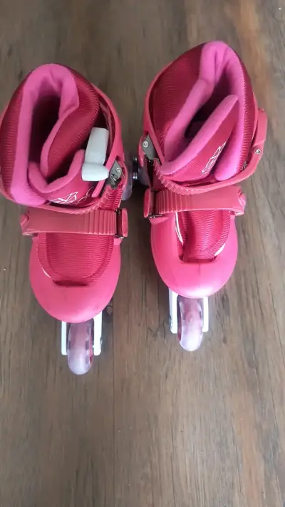 Patines en línea ajustables para niños color rosa - miniatura 3