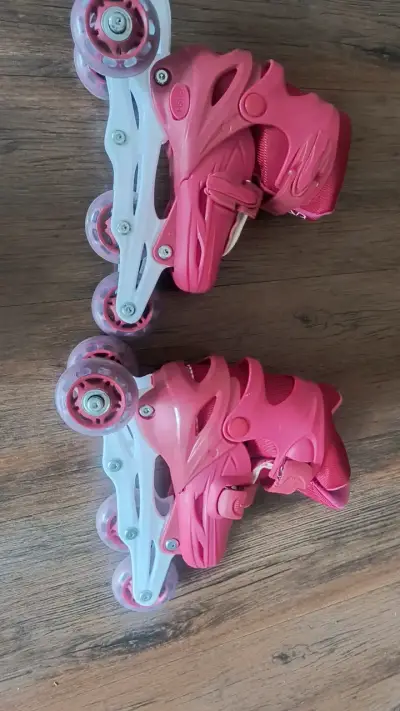 Patines en línea ajustables para niños color rosa - miniatura 4