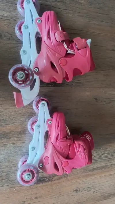 Patines en línea ajustables para niños color rosa - miniatura 5