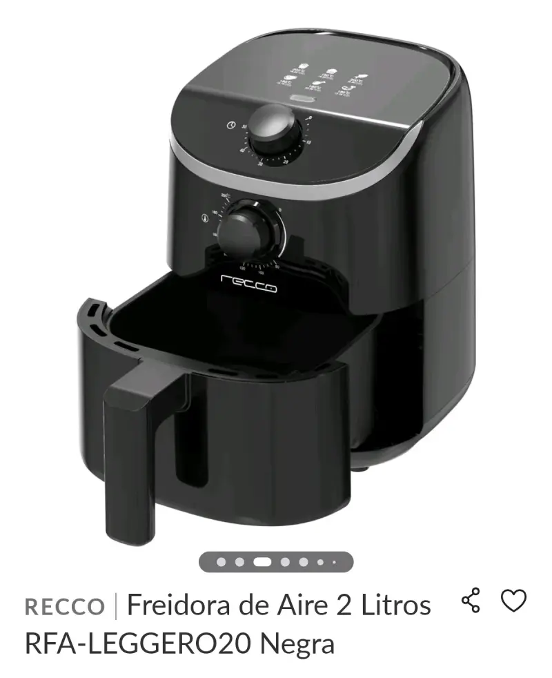 Freidora de Aire Recco 2 Litros Negra - 2