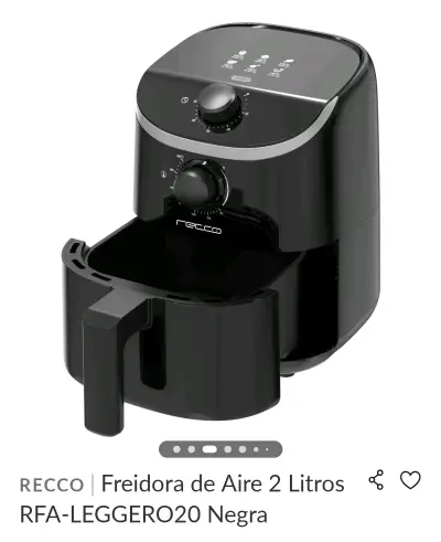 Freidora de Aire Recco 2 Litros Negra - miniatura 2