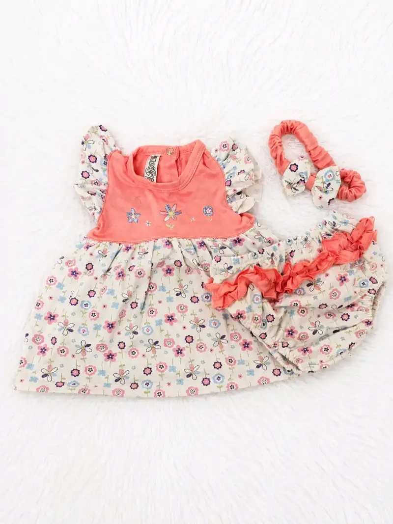 Conjunto de ropa para bebé con estampados florales - 3