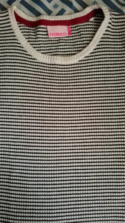 Polera rayada Fiorucci en blanco y negro - miniatura 6