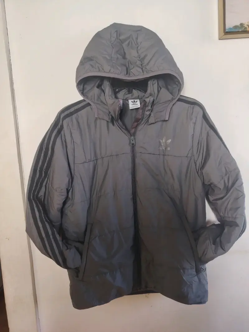 Chaqueta con capucha Adidas gris para hombre - 1