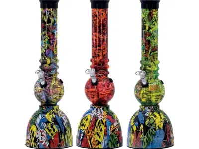 Bong de acrílico 40,5CM con diseño colorido - miniatura 1