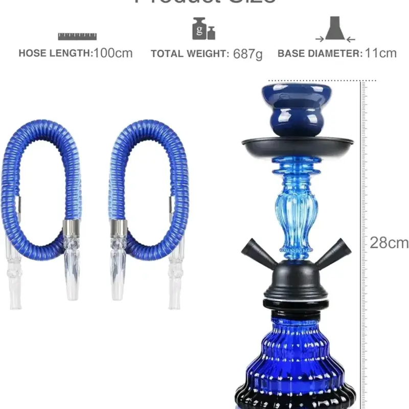 Narguile de Vidrio con Mangueras Doble - 3