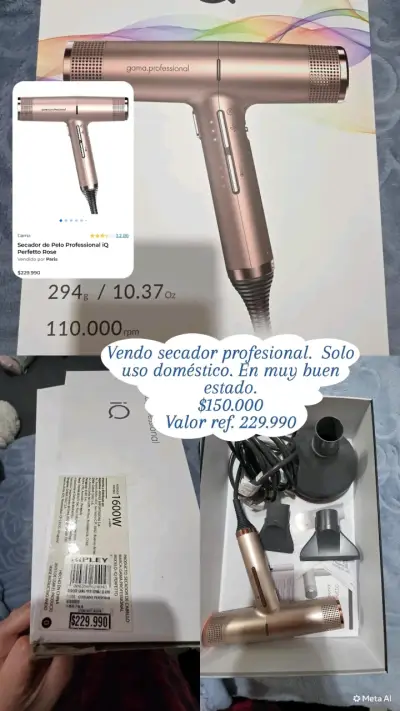 Secador de Pelo Profesional Gama iQ Perfetto Rose - miniatura 1