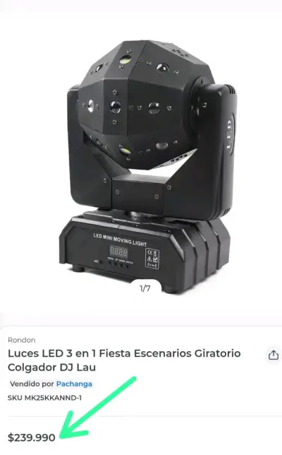 Luz LED Giratoria para DJ y Escenarios - miniatura 3