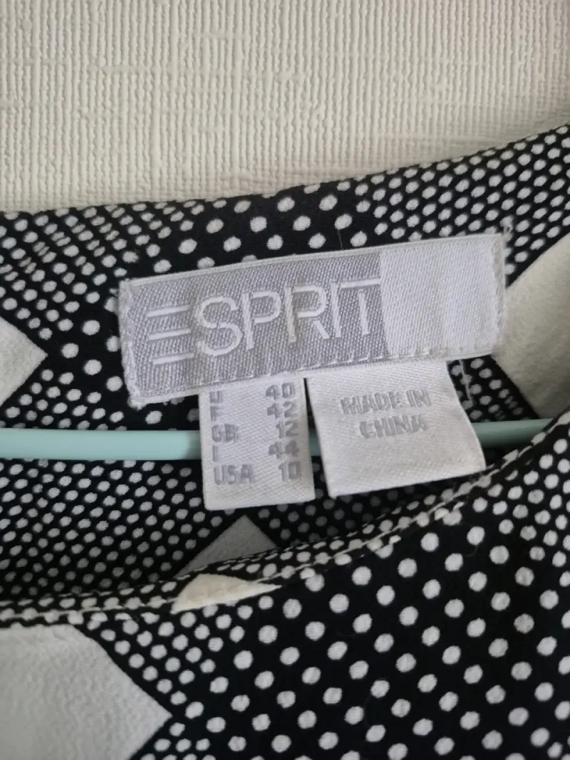 Vestido Esprit a cuadros blanco y negro t. 40 - 2