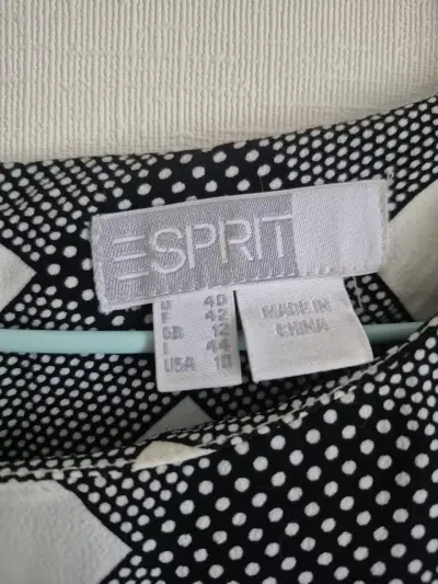 Vestido Esprit a cuadros blanco y negro t. 40 - miniatura 2