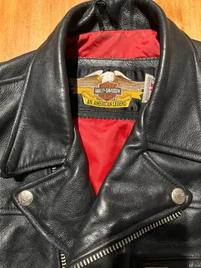 Chaqueta de cuero Harley-Davidson negra - miniatura 1