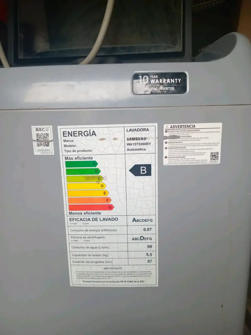 Lavadora Samsung WA15T5260BY automática 15 kg - 3