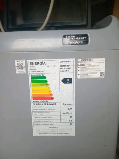 Lavadora Samsung WA15T5260BY automática 15 kg - miniatura 3