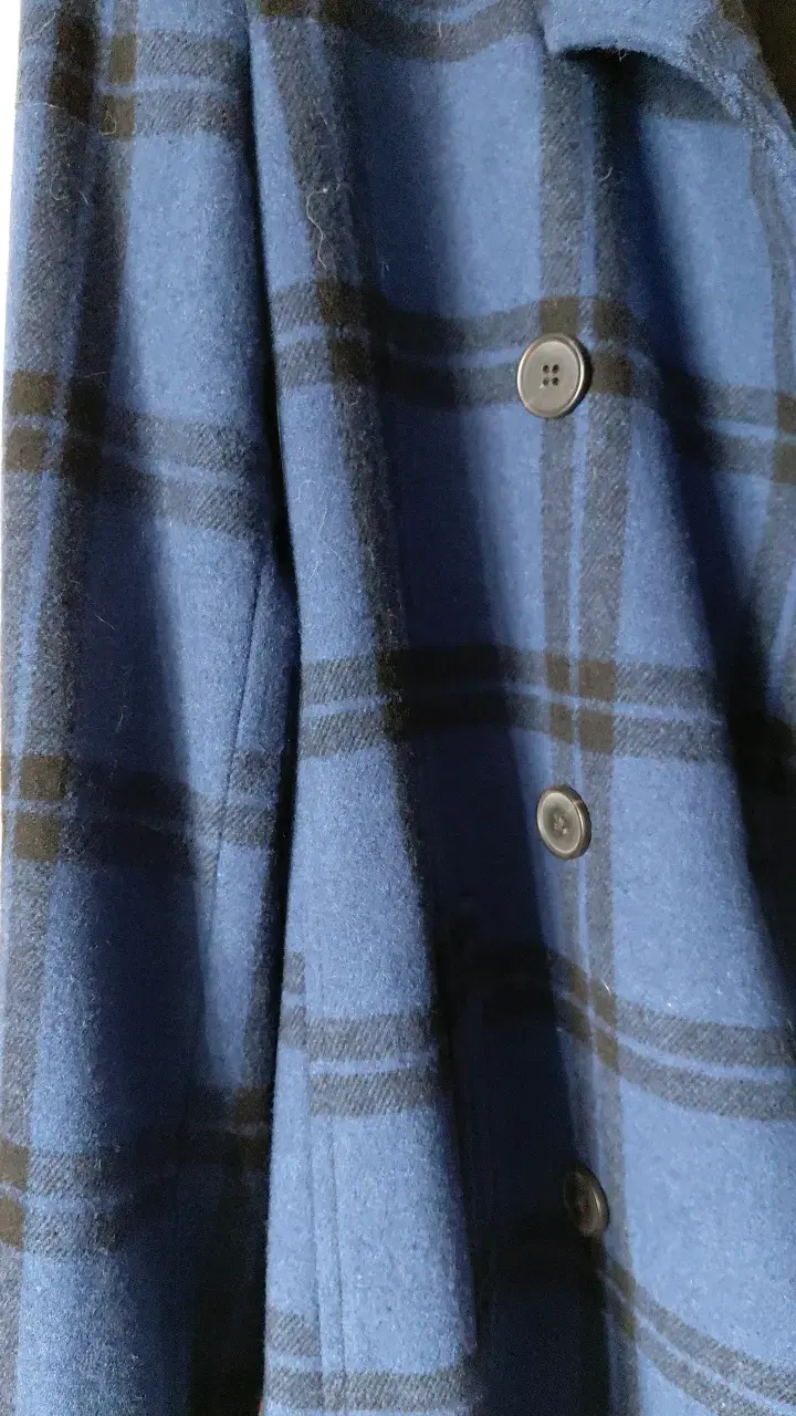 Abrigo azul a cuadros Old Navy para mujer - 3