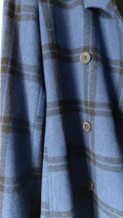 Abrigo azul a cuadros Old Navy para mujer - miniatura 3