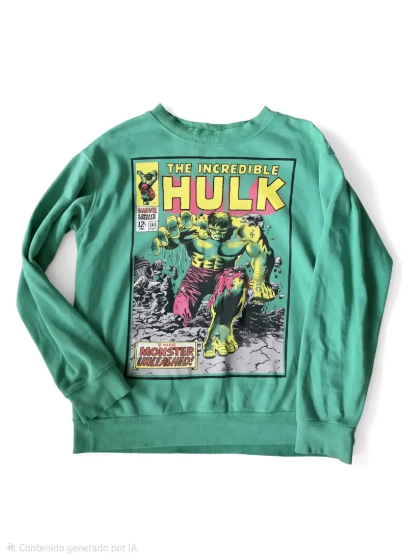 Polerón verde The Incredible Hulk para niños - 1